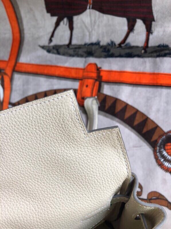 Hermes Kelly Ado Backpack In White Clemence Leather